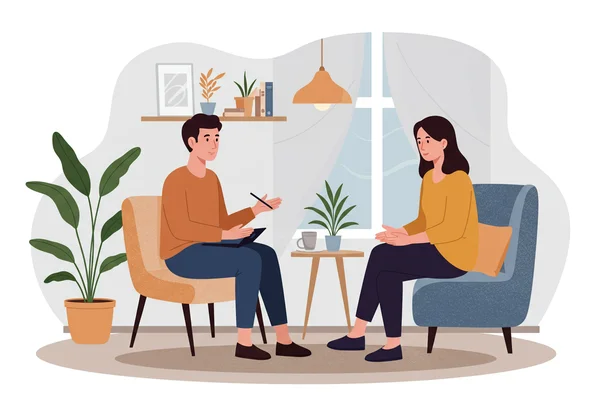 Therapist and patient in a session, safe space, professional guidance