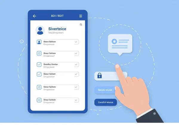 Skrin menunjukkan ujian BDI dalam talian untuk penilaian diri.