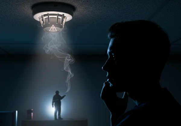 Smoke detector alerting, symbolizing BDI as a screening tool