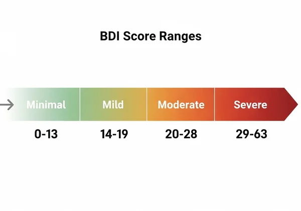 minimal to severe depression