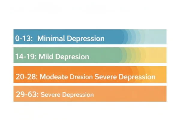 Infographic of BDI depression score ranges