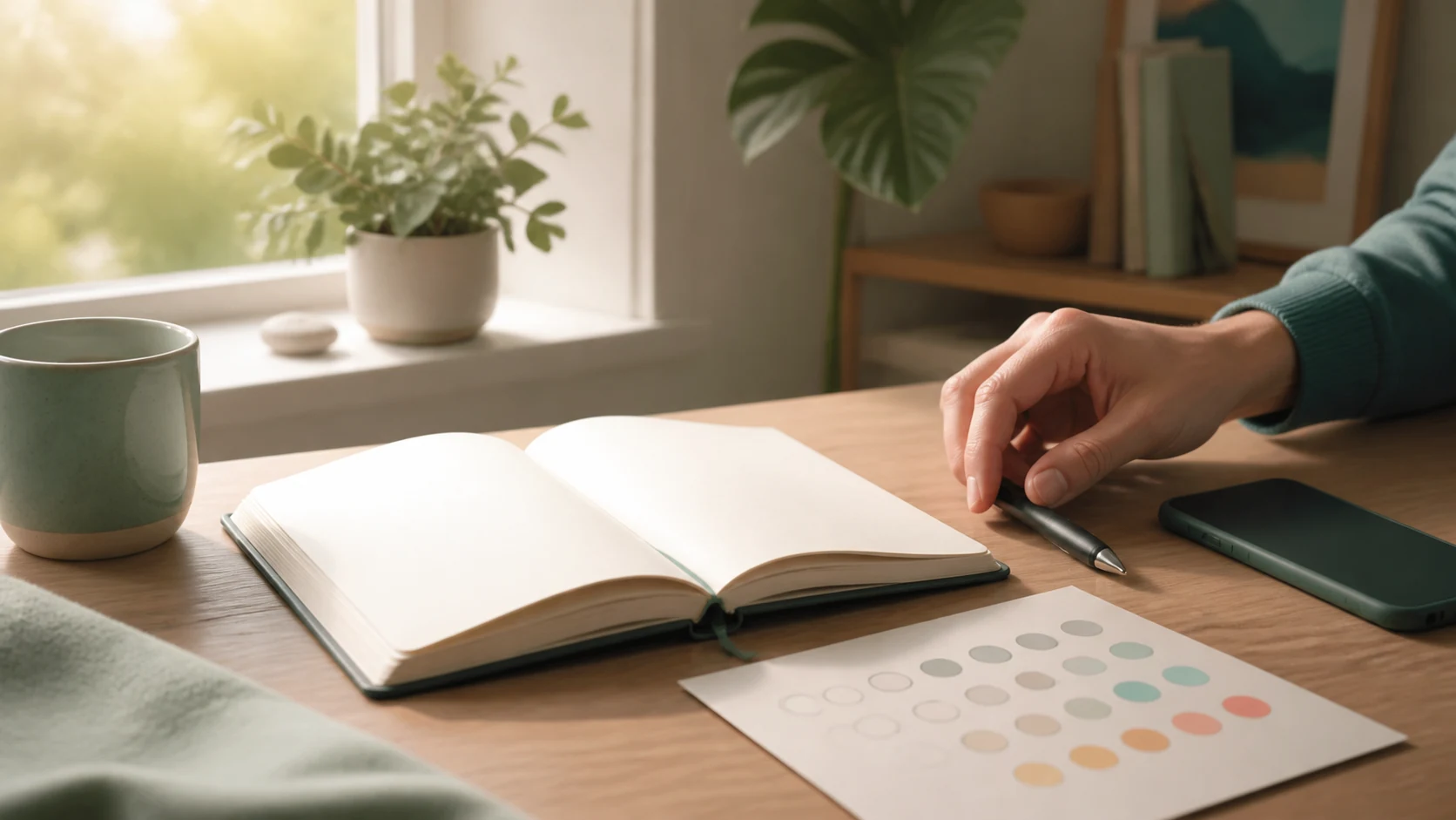Calm symptom reflection desk